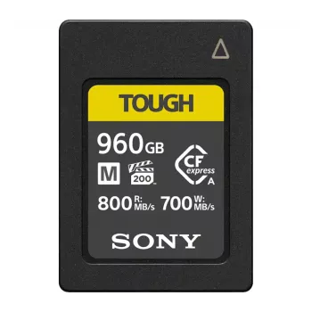 CFexpress Type A atminties kortelė Sony CEA-M960T — 960 GB, skaitymas 800 MB/s, rašymas 700 MB/s, atspari dulkėms, smūgiams, drėgmei