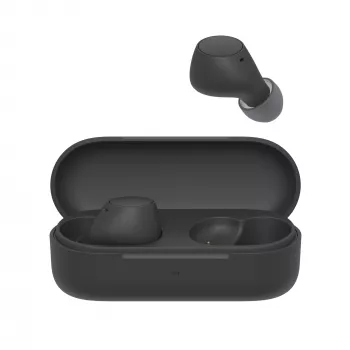 Ausinės Sony WF-C510 belaidės ausinės (į ausį), Bluetooth 5.3, IPX4, 6 mm tvarkyklės, 22 h baterija (su dėklu) — Juodos