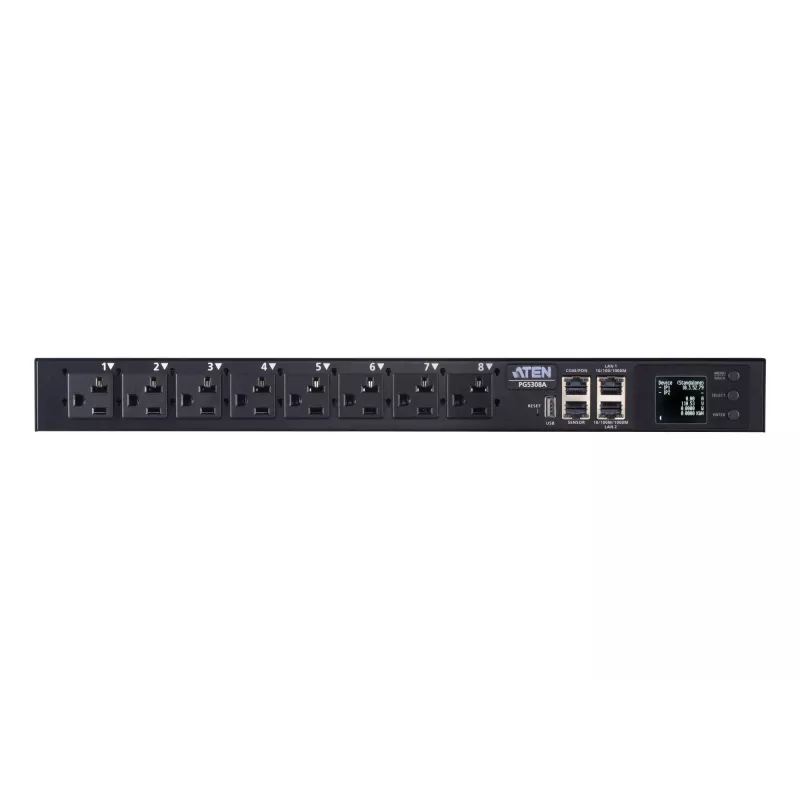 ATEN PG5308 32A 8 lizdų 1U išmanusis PDU su matuokliu, juodas