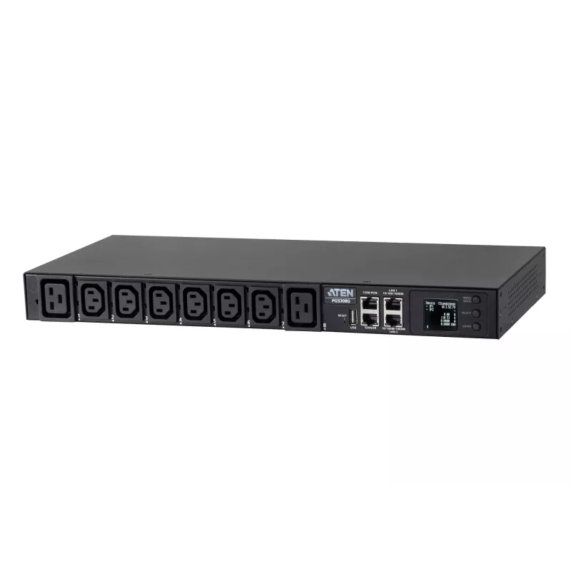 ATEN PG5308 32A 8 lizdų 1U išmanusis PDU su matuokliu, juodas