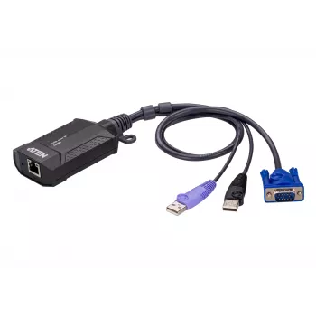 ATEN CN800 USB VGA KVM per IP Mini, 1920 x 1200 pikselių, Ethernet LAN, 3,47 W, juoda, violetinė