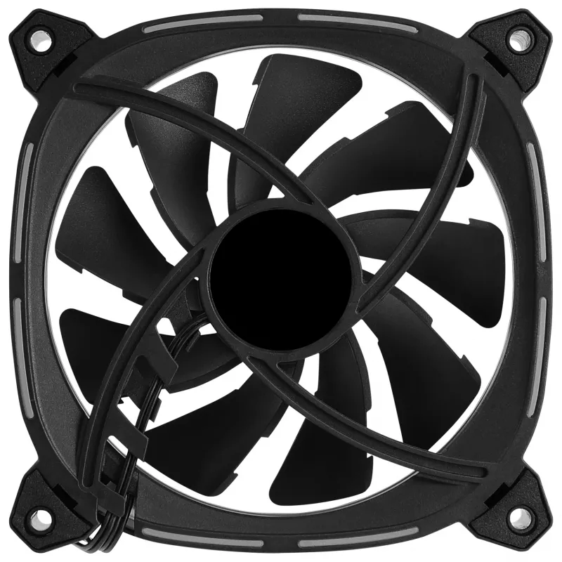 Aerocool ASTRO12 kompiuterio ventiliatorius 12cm LED RGB antivibracinis 6 kontaktų juodas