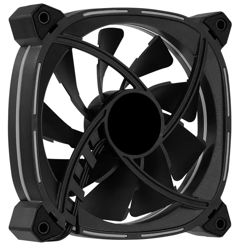 Aerocool ASTRO12 kompiuterio ventiliatorius 12cm LED RGB antivibracinis 6 kontaktų juodas
