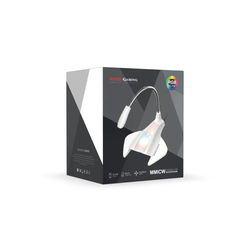 Mars Gaming MMICW stalinis mikrofonas baltas