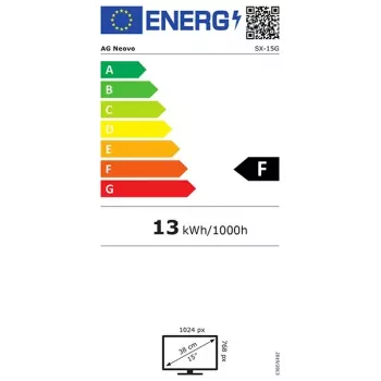 CCTV monitorius AG Neovo SX-15G 15 colių (38,1 cm) TFT 1024×768, 2W garsiakalbiai, Kensington spyna, VESA 75/100, išorinis nuolatinės srovės maitinimas