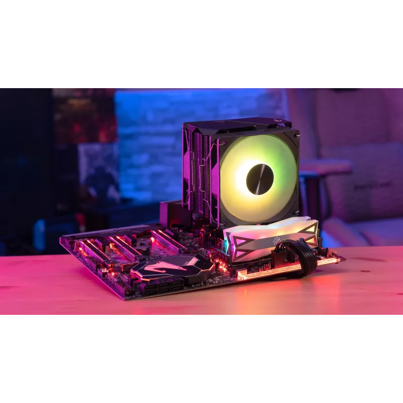Aerocool Rime 4 Dual procesoriaus aušintuvas 12 cm juodas