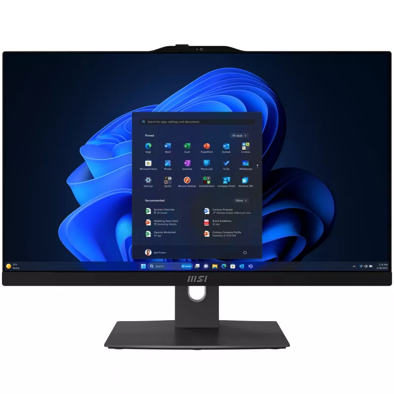 MSI Modern AM242TP 1M-1230EU „Viskas viename“ kompiuteris su 23,8 colių liečiamu IPS ekranu, Intel Core 3 100U, 8 GB DDR5, 256 GB SSD, Windows 11 Pro, juodas