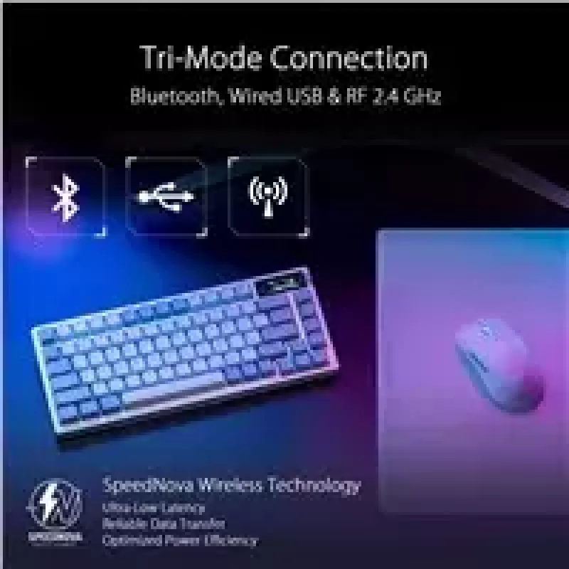 ASUS ROG Azoth klaviatūra žaidimams USB + RF belaidė + Bluetooth balta