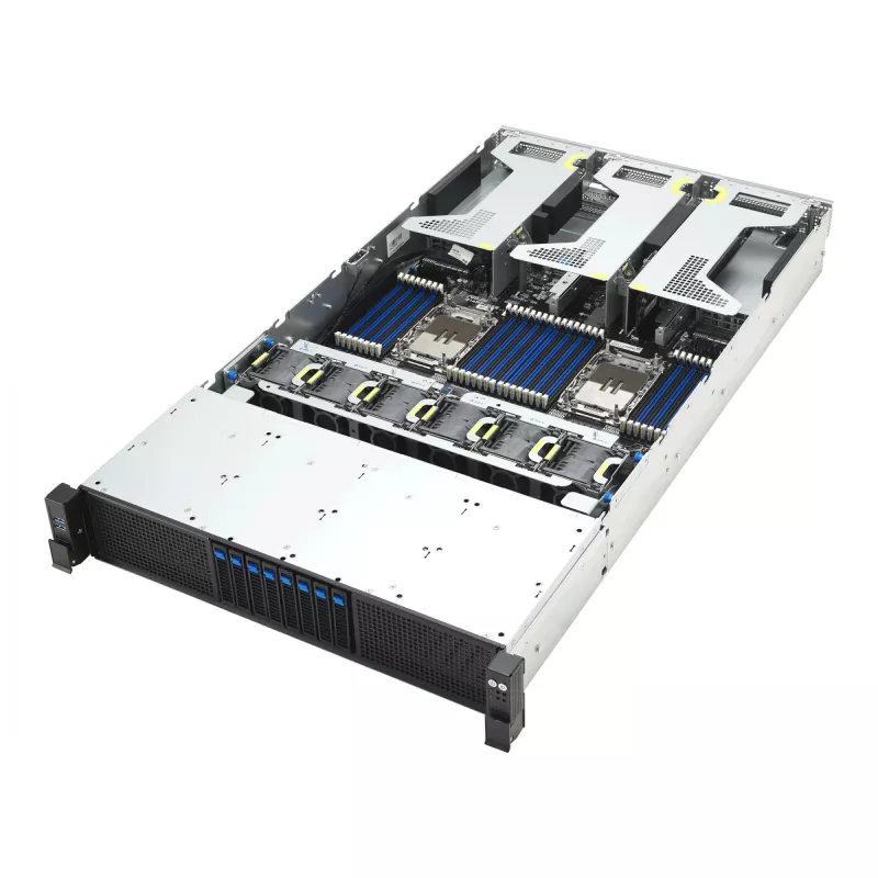 Rack serveris ASUS RS720-E12-RS8G 3,2 kW perteklinis maitinimo šaltinis, 8 karšto keitimo diskų lizdai