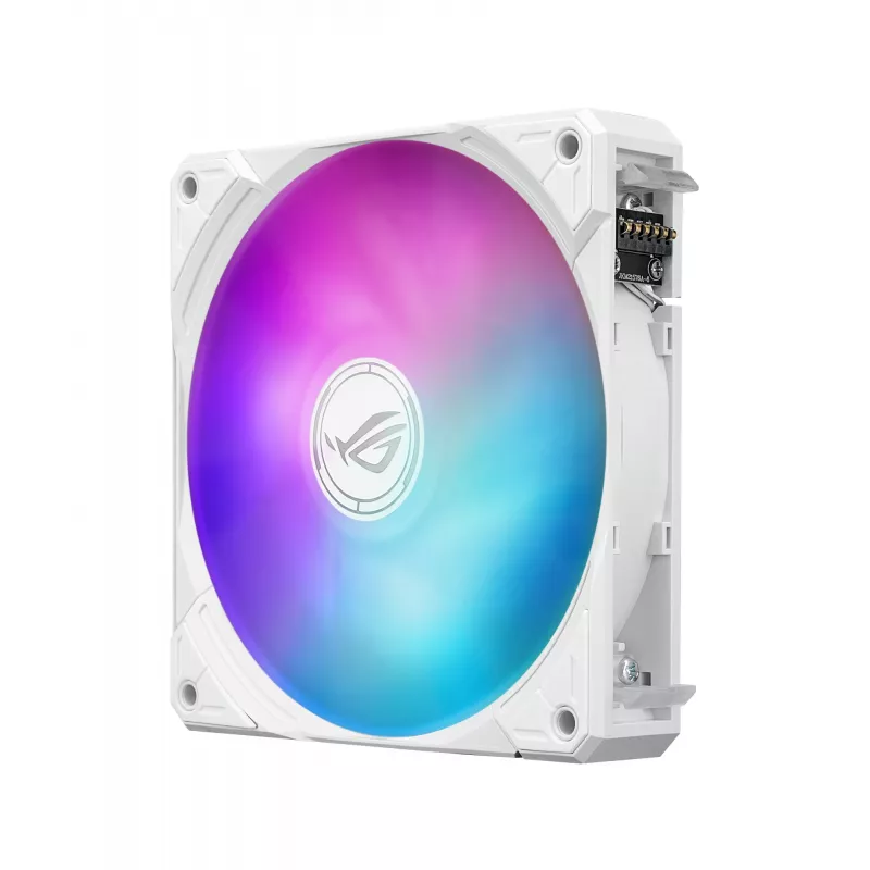 All-in-one skystas aušintuvas ASUS ROG Ryuo IV SLC 360 ARGB White Edition — 360 mm radiatorius, 3×120 mm ventiliatoriai, AMOLED ekranas, LGA 1700 palaikymas