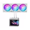 All-in-one skystas aušintuvas ASUS ROG Ryuo IV SLC 360 ARGB White Edition — 360 mm radiatorius, 3×120 mm ventiliatoriai, AMOLED ekranas, LGA 1700 palaikymas