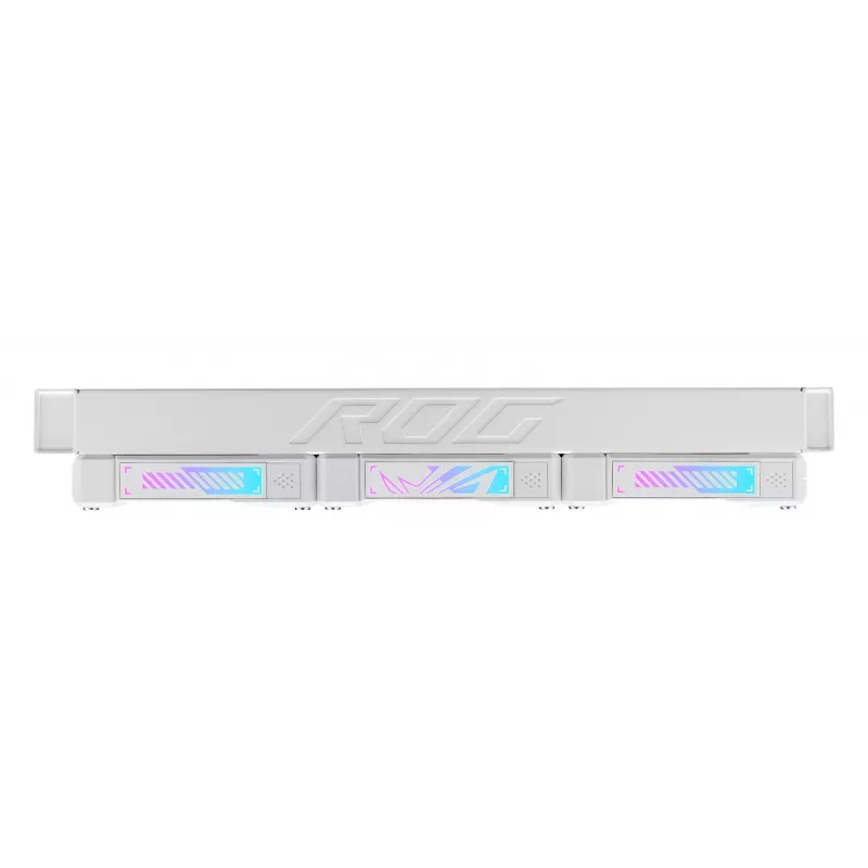 All-in-one skystas aušintuvas ASUS ROG Ryuo IV SLC 360 ARGB White Edition — 360 mm radiatorius, 3×120 mm ventiliatoriai, AMOLED ekranas, LGA 1700 palaikymas