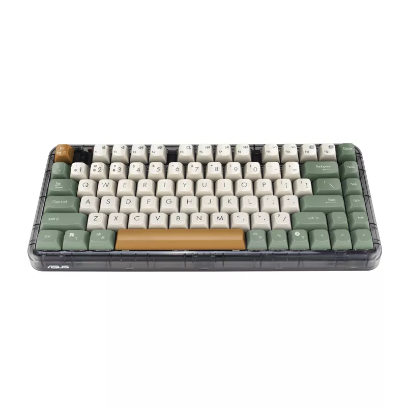 ASUS Jelly75 KD201 mechaninė klaviatūra, 75 % formos faktorius, USB, RF belaidis ir Bluetooth ryšys, įvairiaspalvė