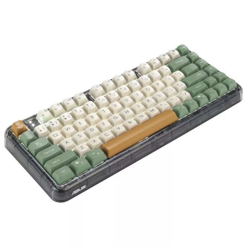 ASUS Jelly75 KD201 mechaninė klaviatūra, 75 % formos faktorius, USB, RF belaidis ir Bluetooth ryšys, įvairiaspalvė