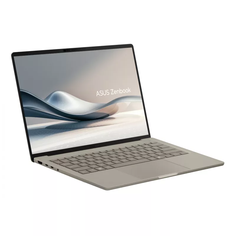 ASUS Zenbook A14 UX3407QA-QD289W Copilot+ PC nešiojamas kompiuteris Snapdragon X1-26-100 35,6 cm (14 colių) WUXGA 16 GB LPDDR5x-SDRAM 512 GB SSD Wi-Fi 6E (802.11ax) Windows 11 Home smėlio spalvos