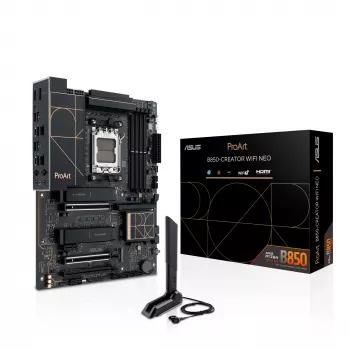 Pagrindinė plokštė ASUS PROART B850-CREATOR WiFi NEO — AMD B850, lizdas AM5, ATX, DDR5, 4 DIMM, 256 GB, Wi‑Fi 7, 5Gb Ethernet