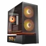 COUGAR CFV235 Vision Midi Tower korpusas — ARGB, 9.16 colio LCD 1920×462, tinklelis, priekyje 2×160 mm, gale 1×120 mm, juodas