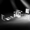 COUGAR CFV235 Vision Midi Tower korpusas — ARGB, 9.16 colio LCD 1920×462, tinklelis, priekyje 2×160 mm, gale 1×120 mm, juodas