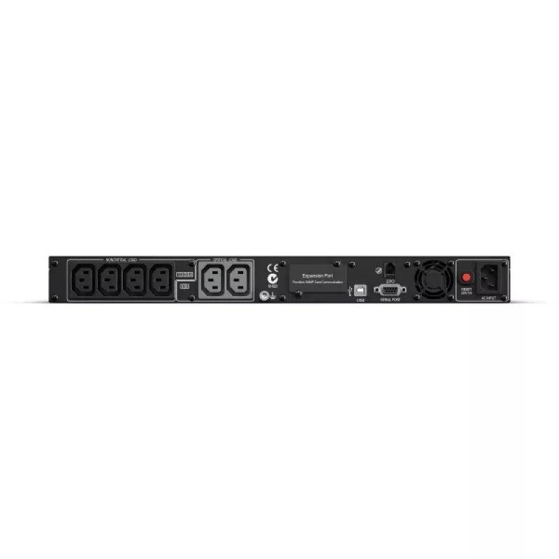Nepertraukiamo maitinimo šaltinis CyberPower PR1000ELCDRT1U, linijinis-interaktyvus, 1 kVA / 800 W, 6 lizdų