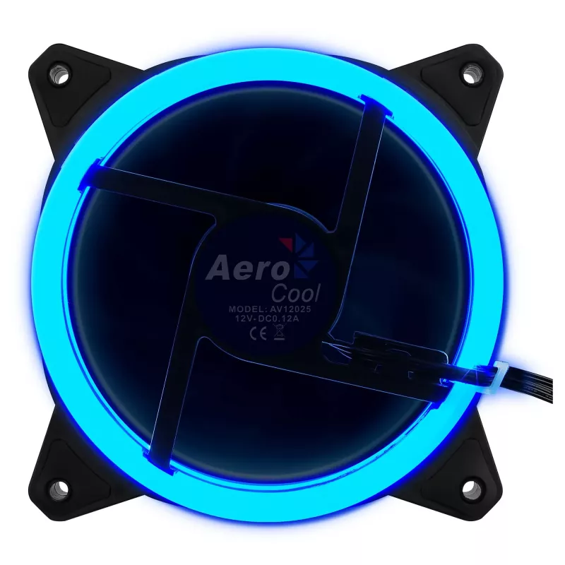 Kompiuterio ventiliatorius Aerocool Rev RGB 12 cm juodas