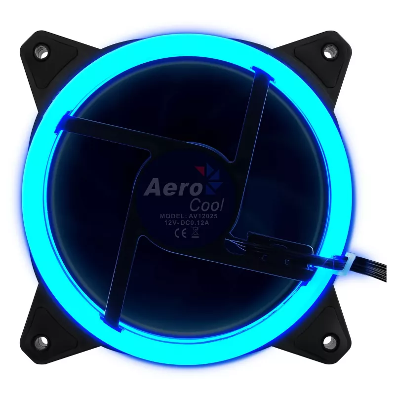 Kompiuterio ventiliatorius Aerocool Rev RGB 12 cm juodas