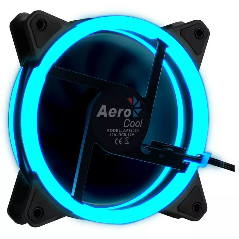 Kompiuterio ventiliatorius Aerocool Rev RGB 12 cm juodas
