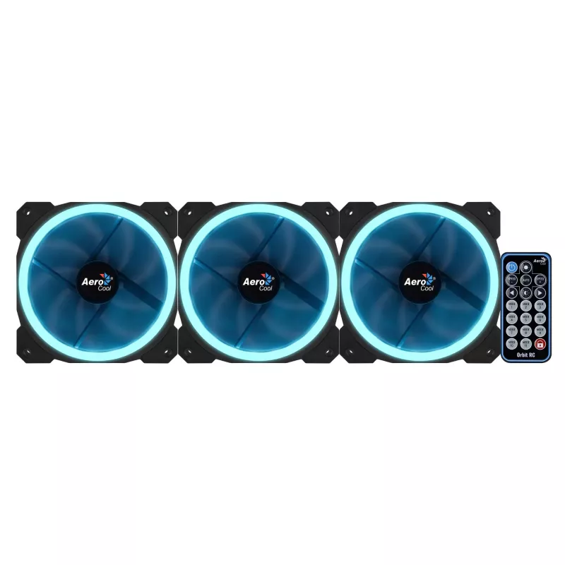 Kompiuterio ventiliatorius Aerocool Orbit RC 12 cm Juodas