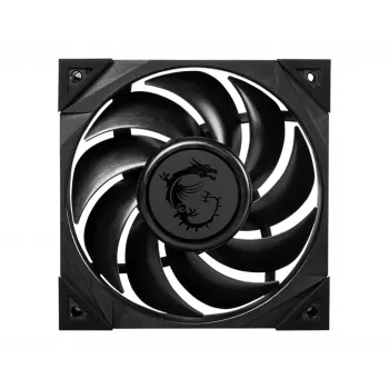 MSI MEG SILENT GALE P12 tylus premium ventiliatorius 120mm, PWM, subalansuotas statinis slėgis, LCP mentės, HDB guolis, antivibraciniai pagalvėliai, 300mm laidas