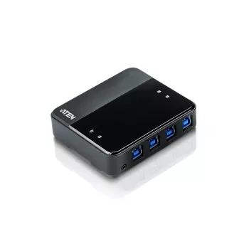 ATEN US434 4 prievadų USB 3.0 įrenginių daliklis, 5 Gbit/s, Micro-USB Type-B, juodas, plastikinis