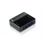 ATEN US434 4 prievadų USB 3.0 įrenginių daliklis, 5 Gbit/s, Micro-USB Type-B, juodas, plastikinis
