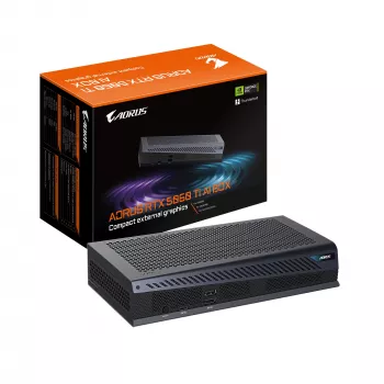 Išorinė vaizdo plokštė GIGABYTE AORUS RTX 5060 Ti AI BOX – 16 GB GDDR7, 128 bitų, PCIe 5.0, 2572 MHz