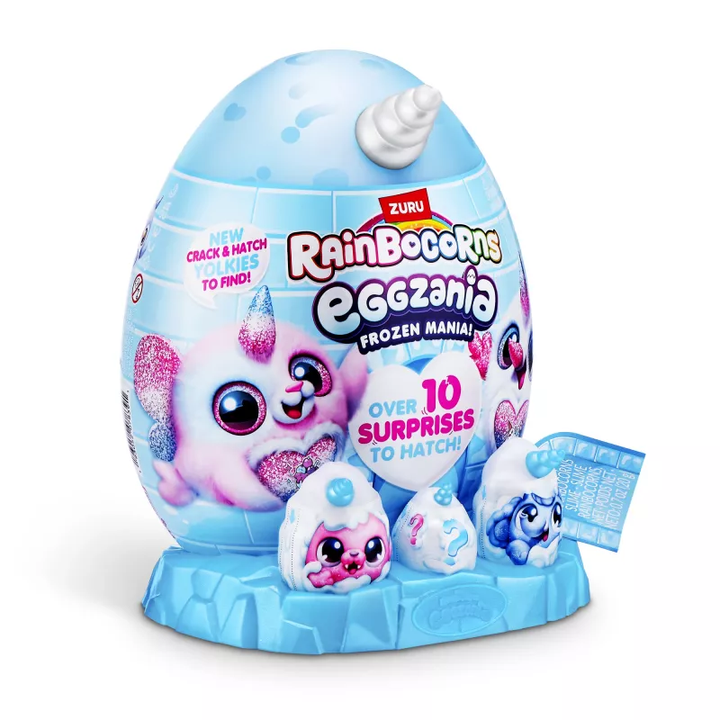 Pliušinis žaislas Zuru Rainbocorns Eggzania Frozen Mania – gyvūnėlio pliušas, įvairiaspalvis, nuo 3 metų