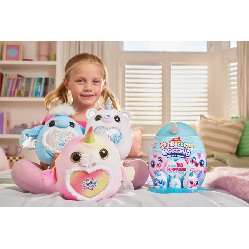Pliušinis žaislas Zuru Rainbocorns Eggzania Frozen Mania – gyvūnėlio pliušas, įvairiaspalvis, nuo 3 metų