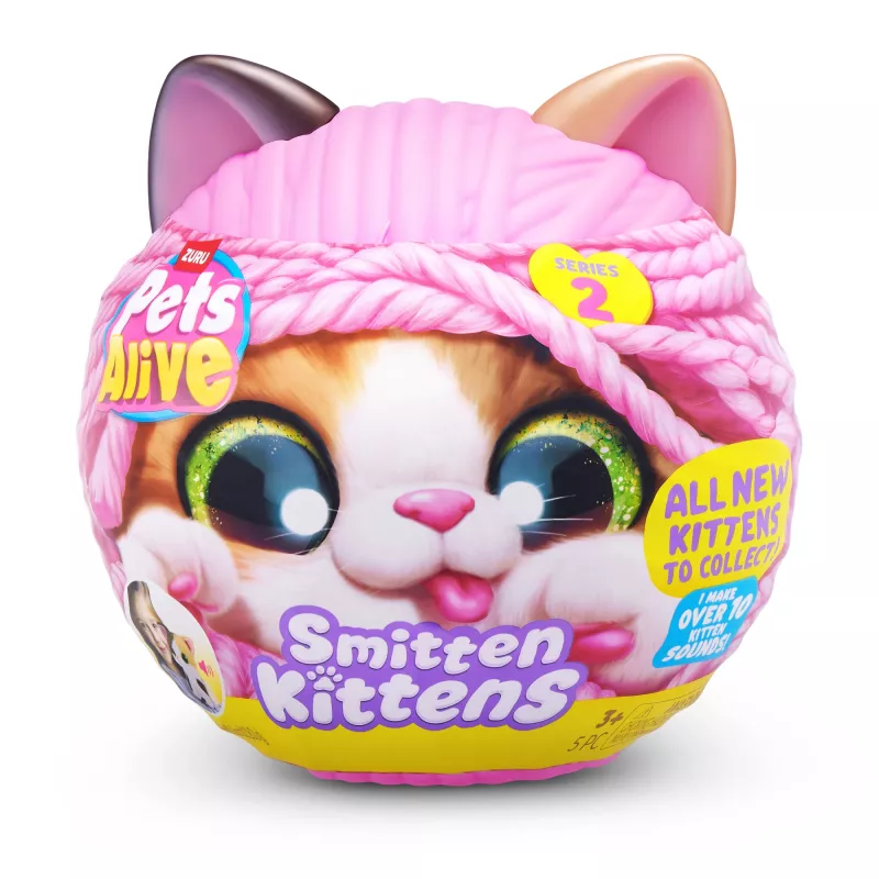 Žaislinė katė Zuru Pets Alive Smitten Kittens Series 2 – interaktyvi garsinė katytė, nuo 3 metų, AAA baterijos