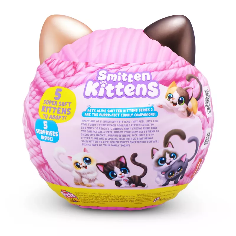 Žaislinė katė Zuru Pets Alive Smitten Kittens Series 2 – interaktyvi garsinė katytė, nuo 3 metų, AAA baterijos