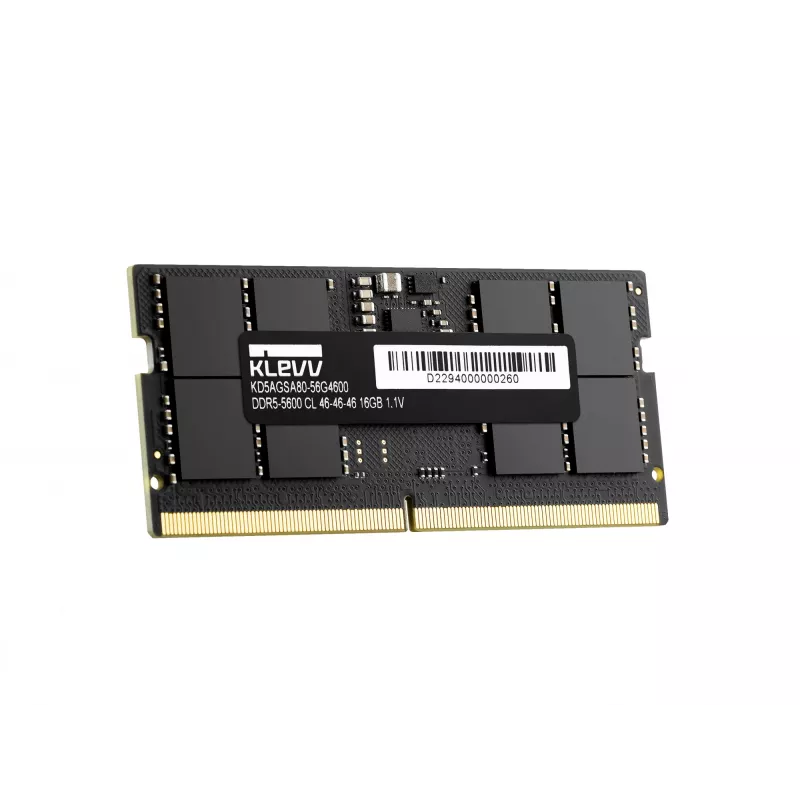 Klevv 16 GB DDR5 5600MT/s PC5-44800 nebuferiuota ne ECC atminties kortelė nešiojamam kompiuteriui SO-DIMM 1.1V CL46