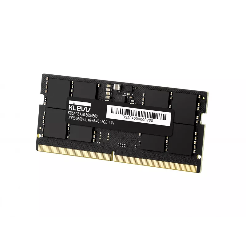Klevv 16 GB DDR5 5600MT/s PC5-44800 nebuferiuota ne ECC atminties kortelė nešiojamam kompiuteriui SO-DIMM 1.1V CL46