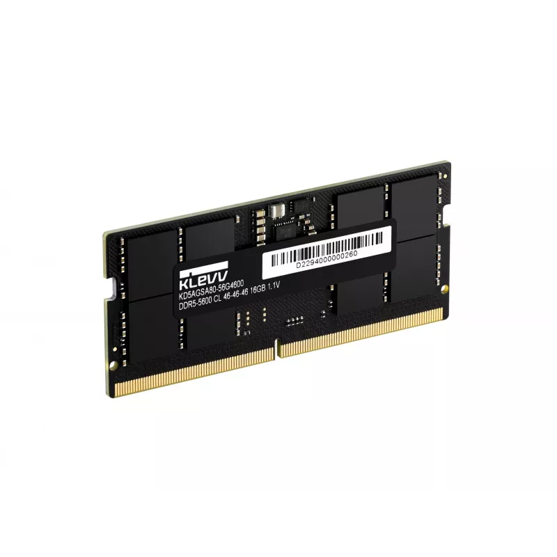 Klevv 16 GB DDR5 5600MT/s PC5-44800 nebuferiuota ne ECC atminties kortelė nešiojamam kompiuteriui SO-DIMM 1.1V CL46