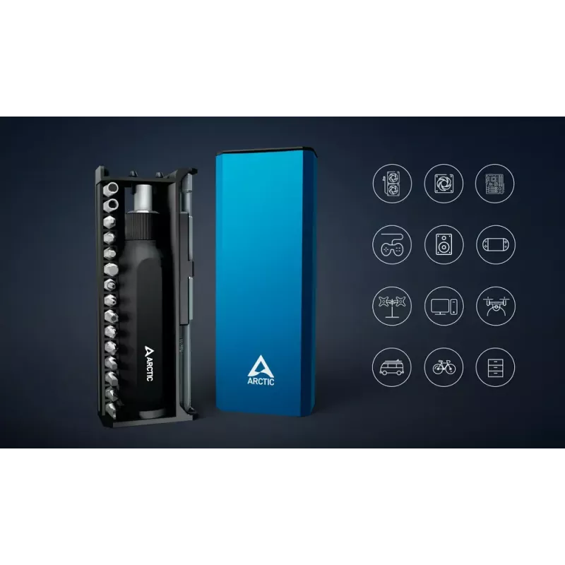 ARCTIC Reketinis atsuktuvų rinkinys Steel Black Blue 1/4 colio