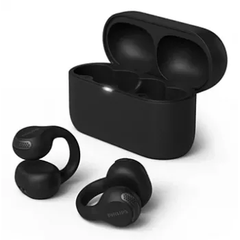 Philips 2000 serijos TAQ2000BK ausinės, belaidės TWS, ausų segtukai, atviro tipo, skambučiams/muzikai, Bluetooth, juodos