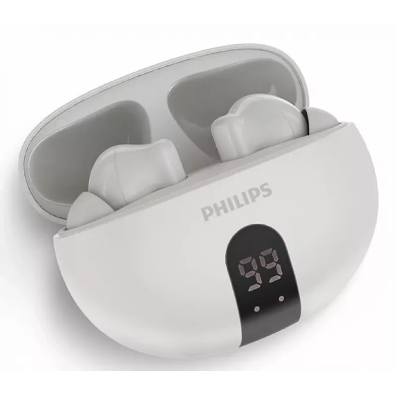 Belaidės ausinės į ausis Philips TAT2520WT/00 – Bluetooth, skambučiams ir muzikai, 20–20000 Hz, 10 m atstumas, baltos, 40 g