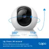 TP-Link Tapo Pan/Tilt belaidė namų apsaugos IP kamera, patalpų, 2400 MHz, stalas, juoda/balta