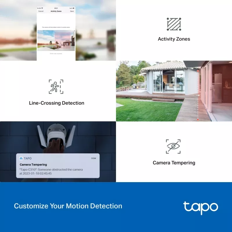 TP-Link Tapo C310 lauko stebėjimo IP kamera, belaidė, 2K, naktinis matymas 30 m, balta