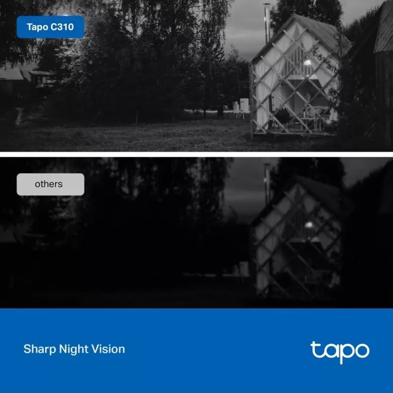 TP-Link Tapo C310 lauko stebėjimo IP kamera, belaidė, 2K, naktinis matymas 30 m, balta