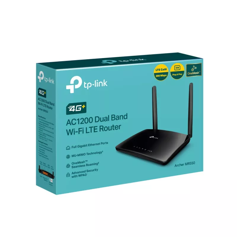 TP-Link MR550 belaidis maršrutizatorius Gigabit Ethernet Dviejų juostų (2,4 GHz / 5 GHz) 4G