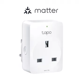 Išmanusis kištukas TP-Link Tapo Mini P110M – Wi-Fi/Bluetooth vidinis kištukas, 16 A, 100–240 V, 3680 W, baltas