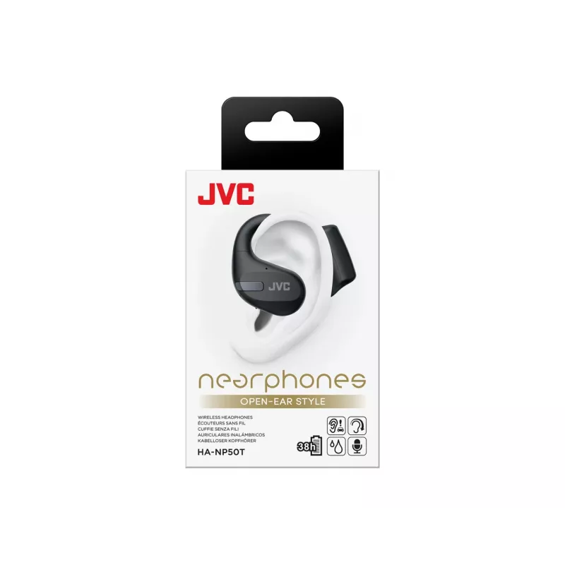 JVC HA-NP50T-B-U „Nearphone“ TWS belaidės ausinės, juodos