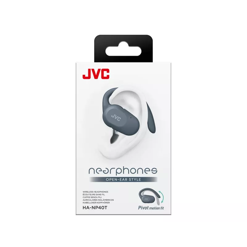 Ausinės JVC HA-NP40T tikros belaidės stereo (TWS) į ausį su kabliuku Bluetooth, 20–20000 Hz, 10 m, pilkos
