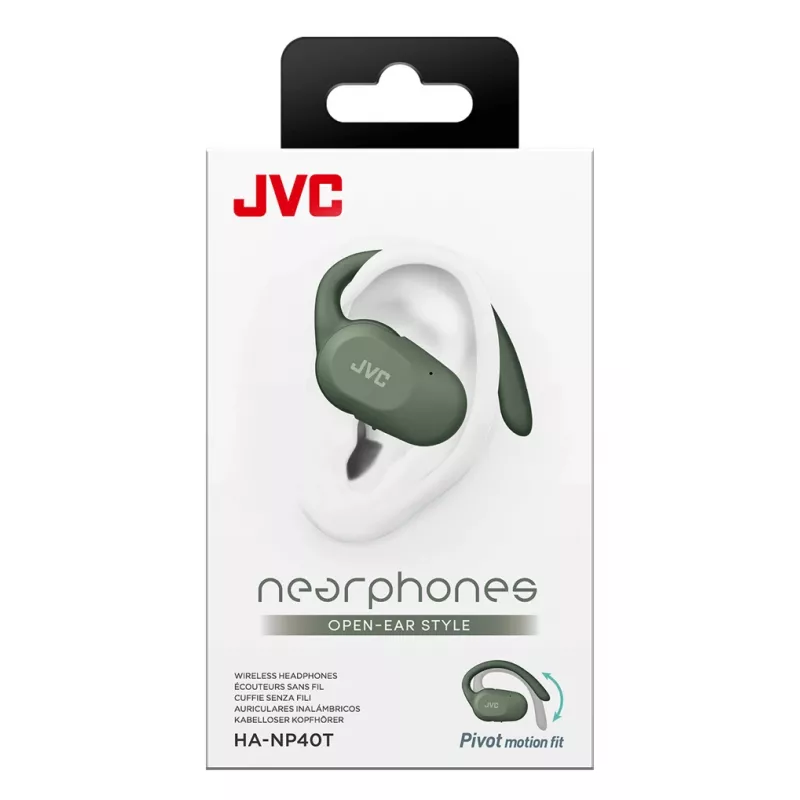 JVC HA-NP40T belaidės ausinės atviro tipo su kabliukais, TWS, žalios