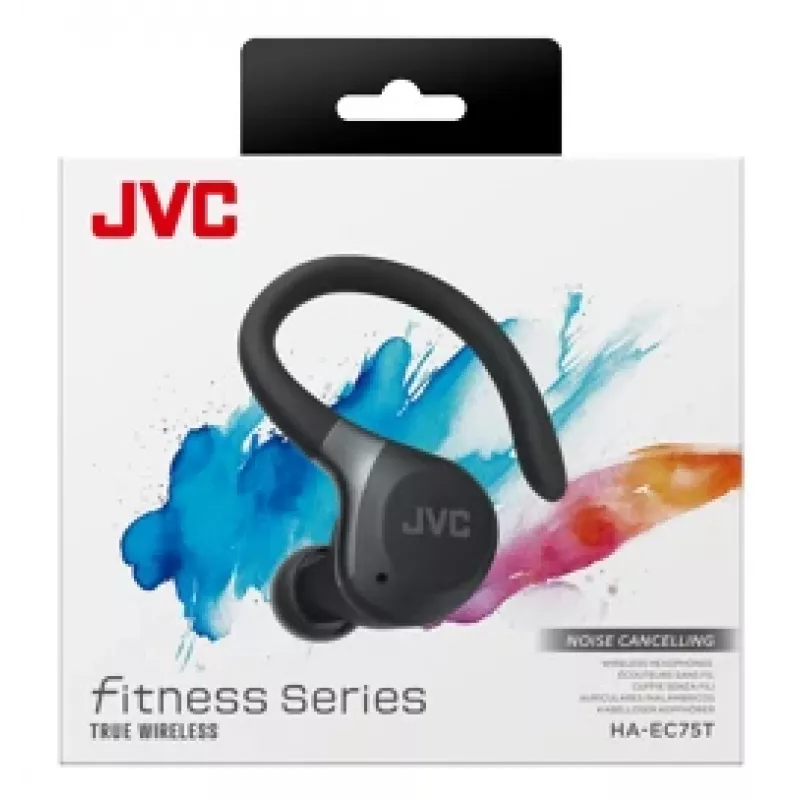 JVC HA-EC75T-B-U belaidės sportinės ausinės su kabliuku, juodos